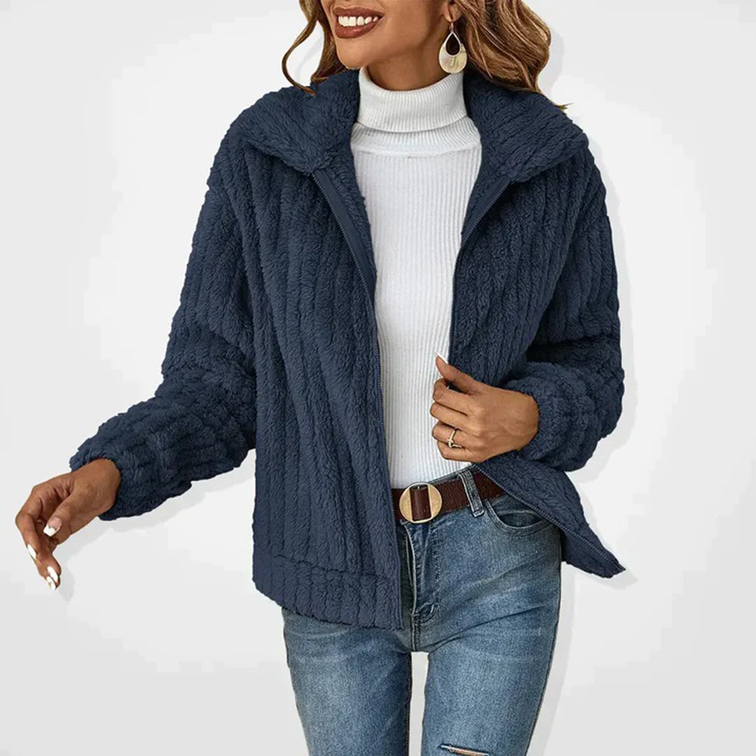 Jacinta - Chaqueta de cremallera afelpada