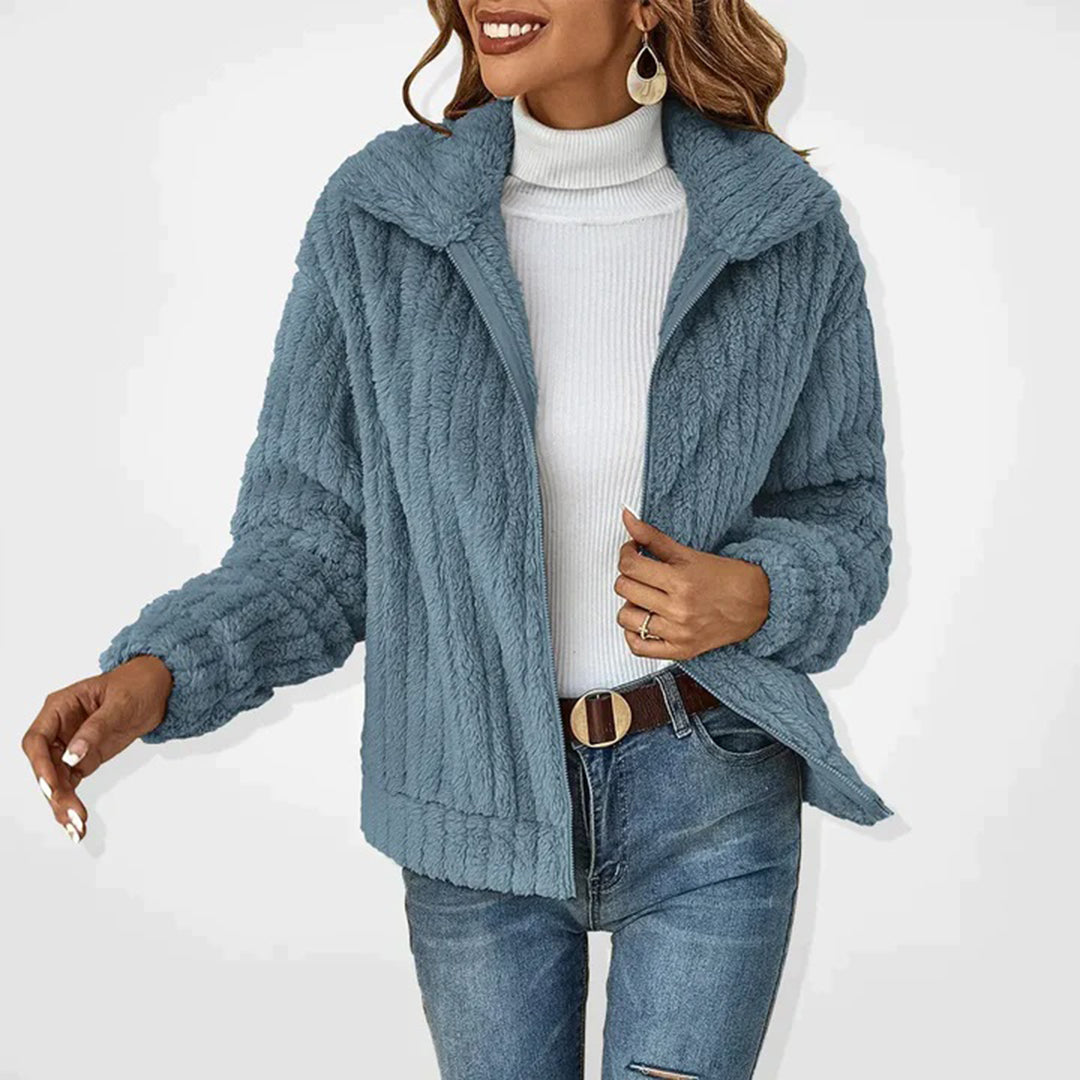 Jacinta - Chaqueta de cremallera afelpada