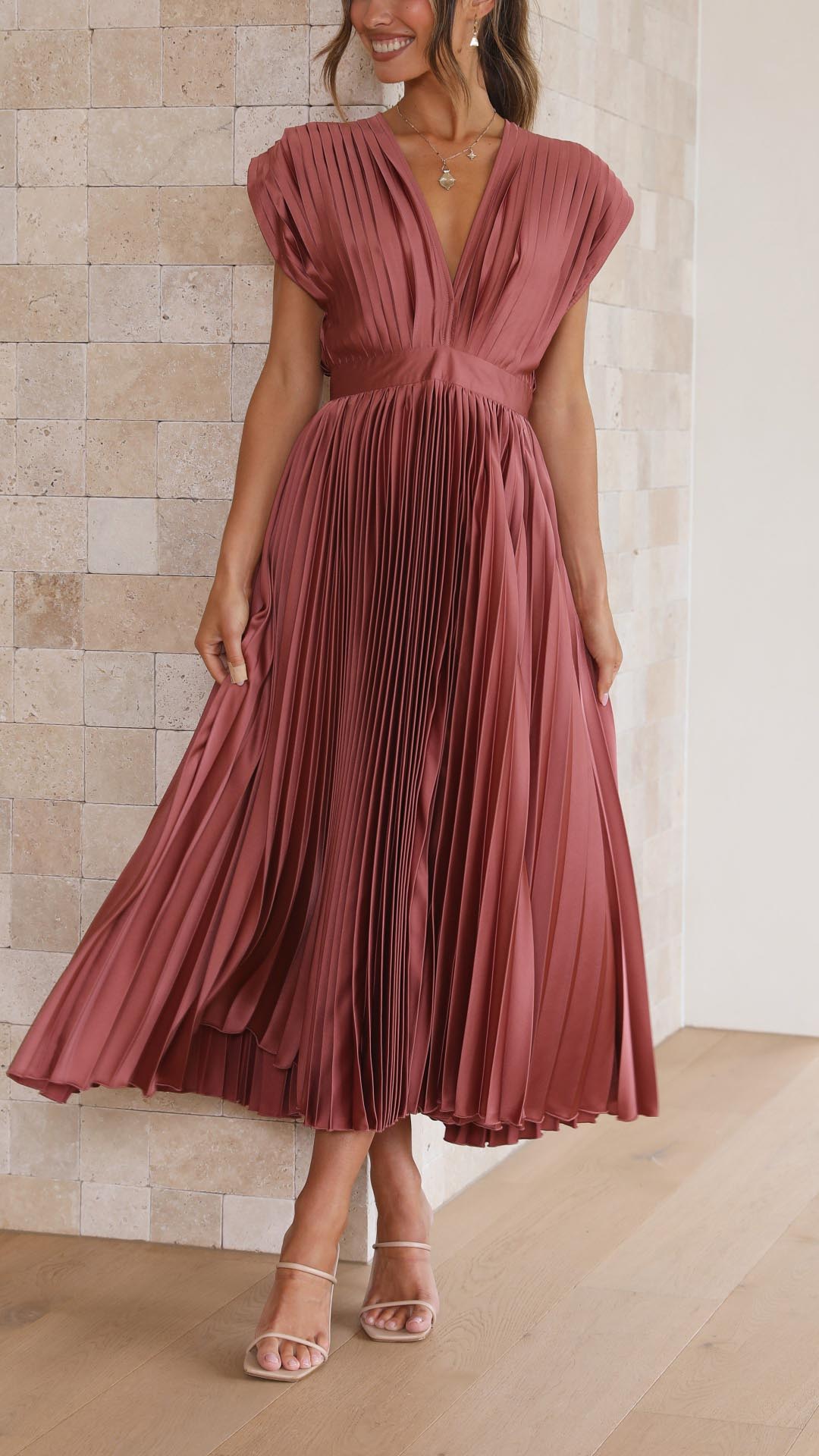 Pivelle - Pleated Maxi Dress