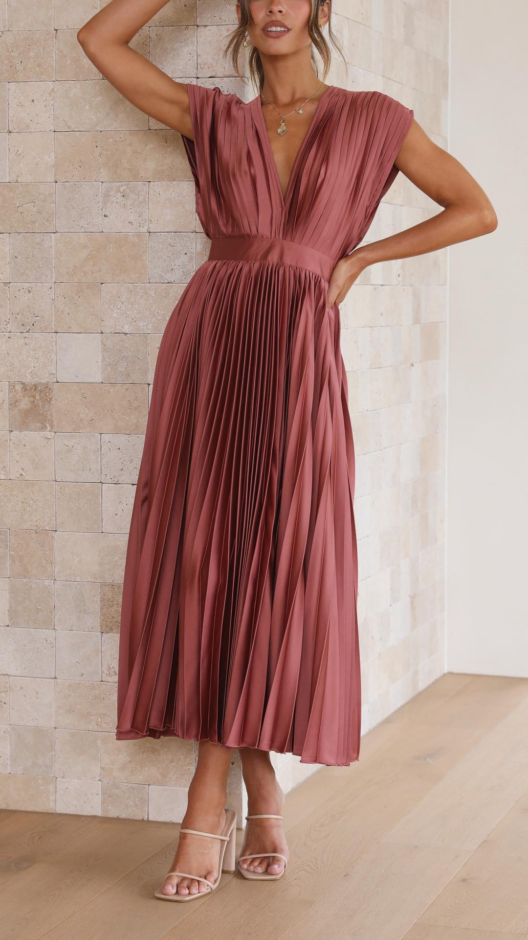 Pivelle - Pleated Maxi Dress
