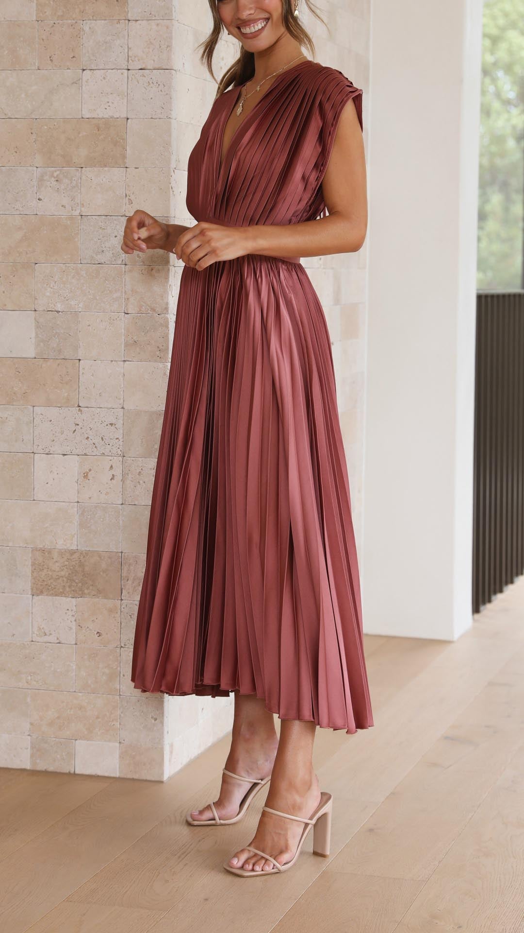 Pivelle - Pleated Maxi Dress