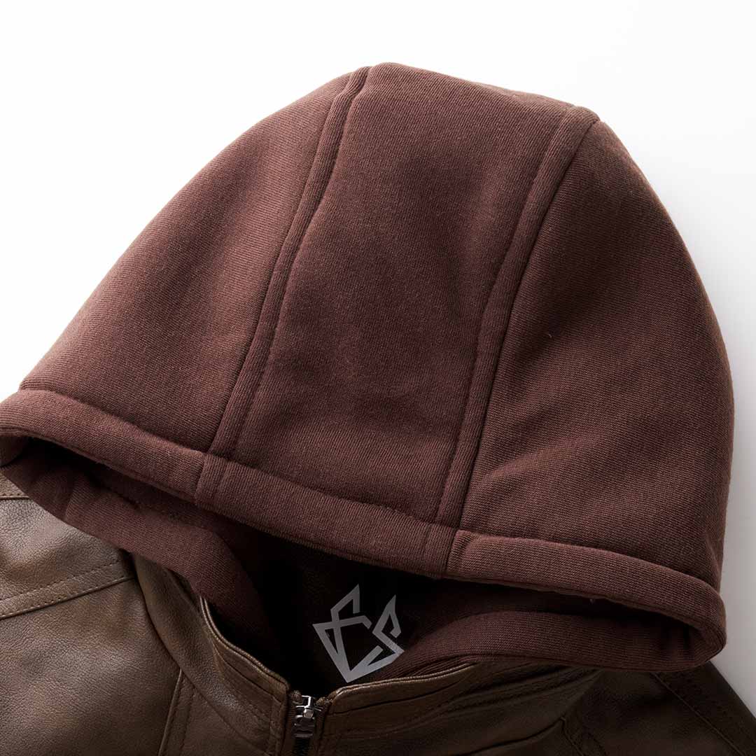 Jorvin - Vegan Leather Hooded Jacket
