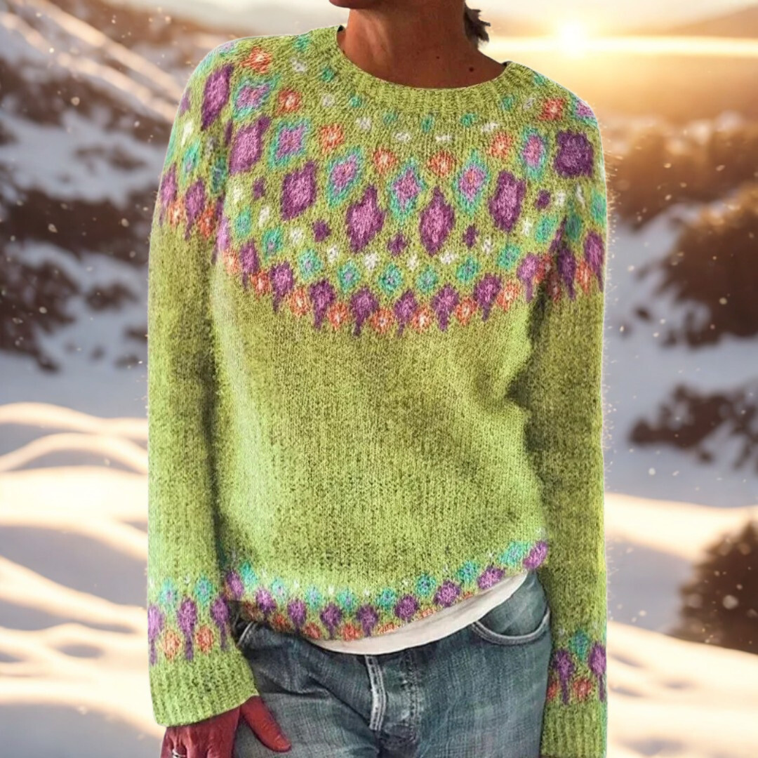 Matilda – Comfortable knit sweater with Fair Isle details