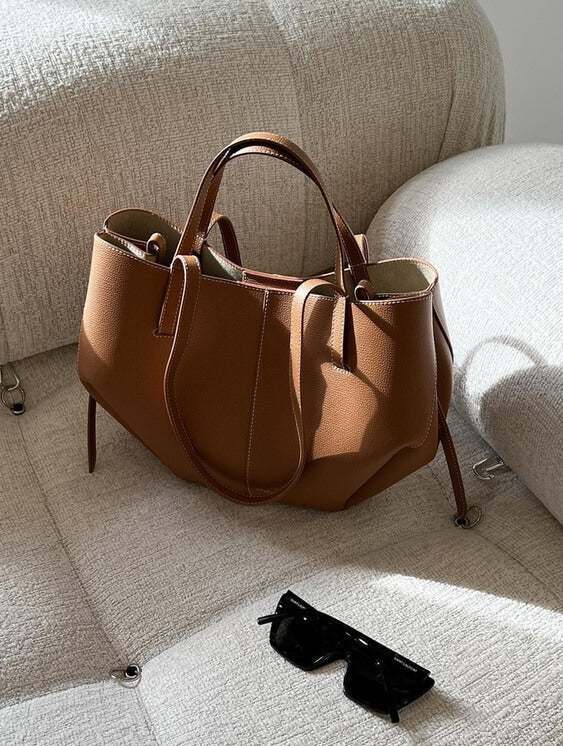 Enzira - Oversized Structured Leather Tote