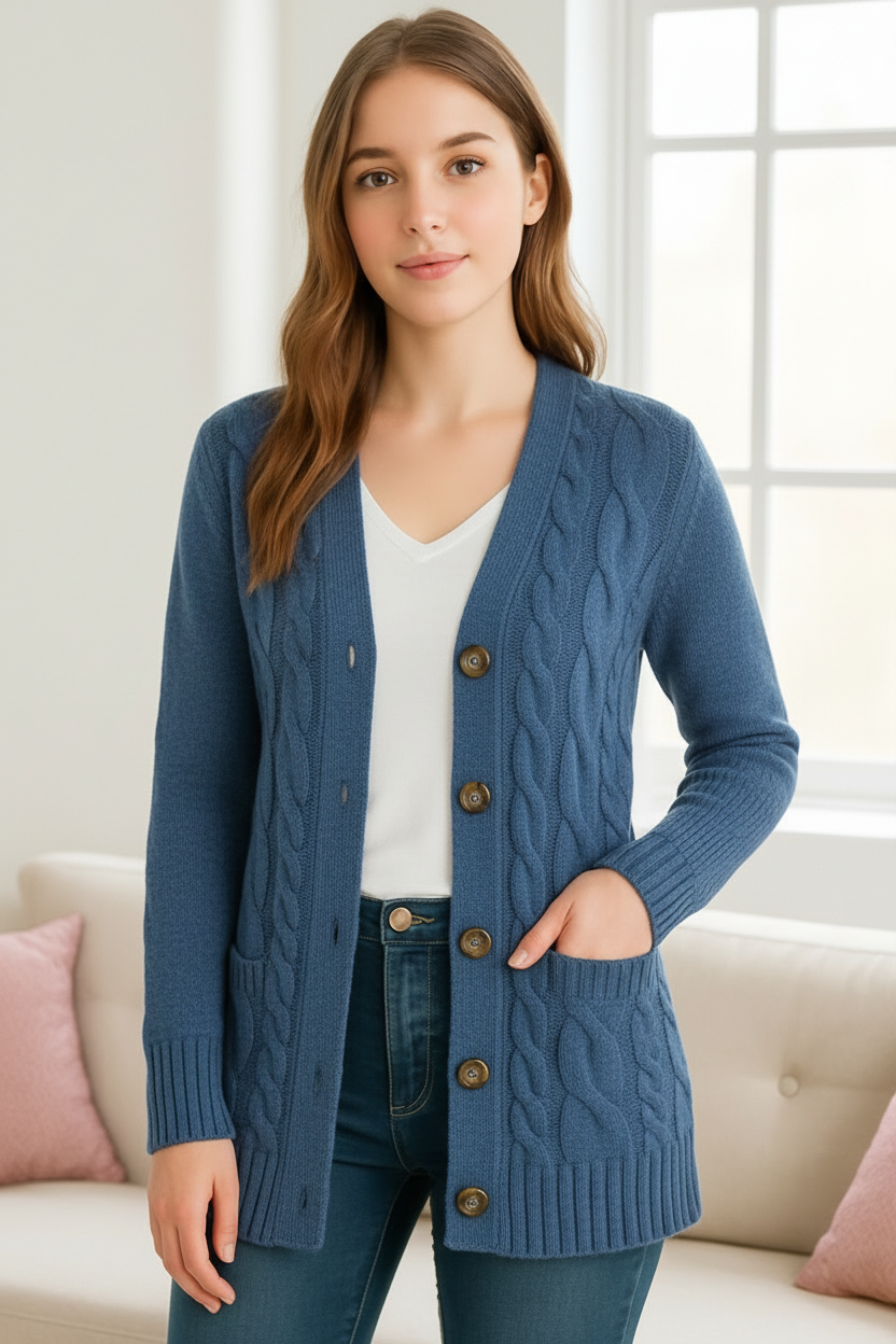 Fiona | Women Spring Cable Knit Cardigan