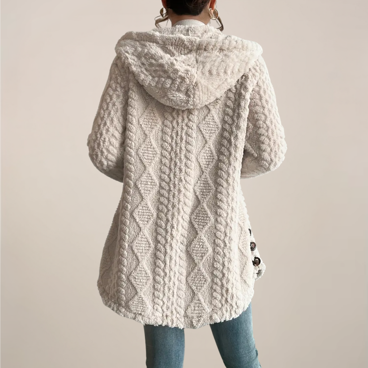 Evelyn | Women Spring Hooded Textured Cardigan