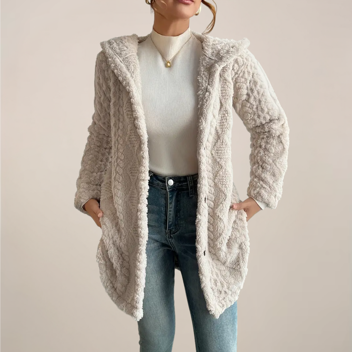 Evelyn | Women Spring Hooded Textured Cardigan