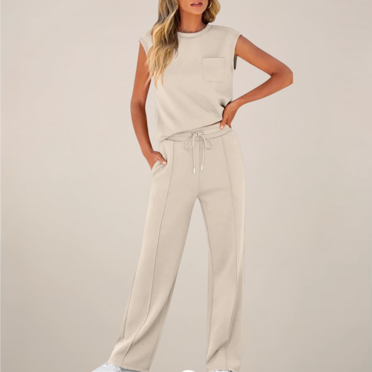 Charlotte | Women’s Spring Drawstring Relaxed Pants Set