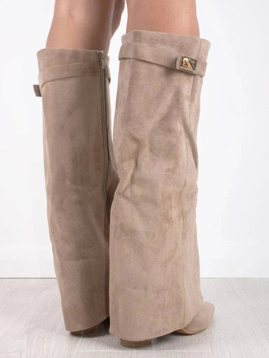 Saffron - Flap Knee-High Boots