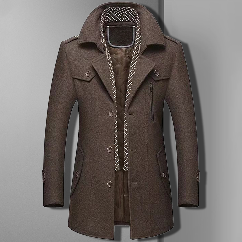 Patrick | Men’s Double Breasted Military Style Overcoat