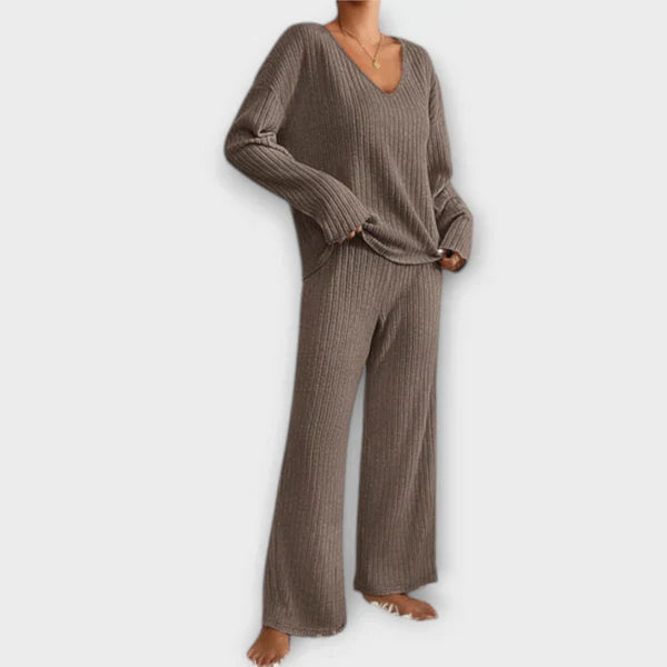 Ribbed knit lounge set