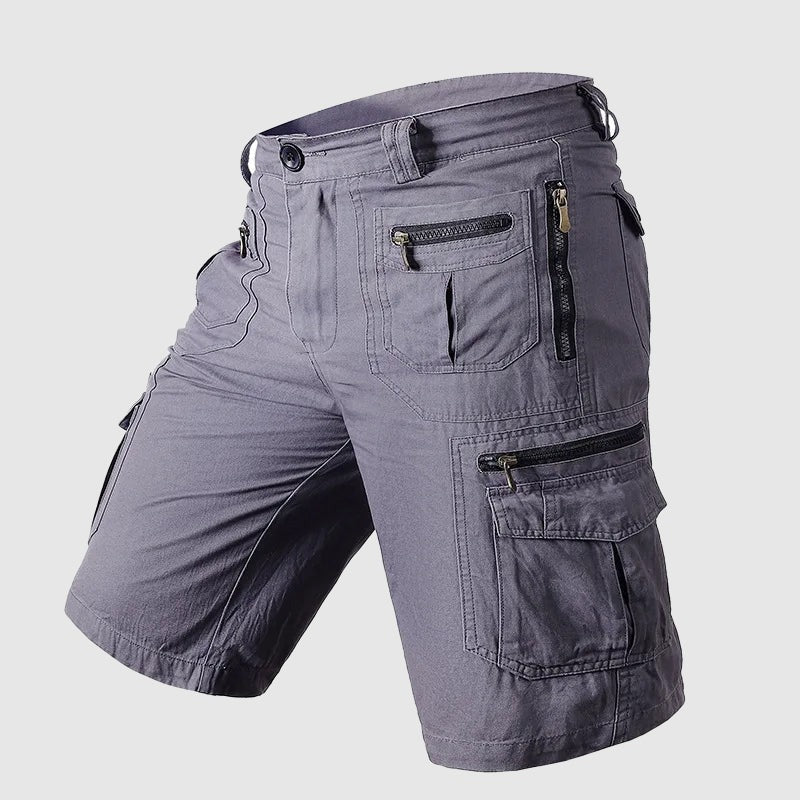 Clásicos Pantalones Cortos Cargo para Hombre Con-Cremallera Multibolsillos Estilo-Utilitario