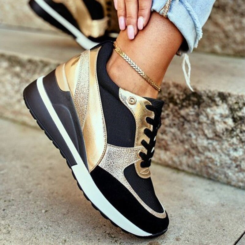 Cómodas Zapatillas Altas para Mujer Deportivas Caña-Alta Suela-Resistente
