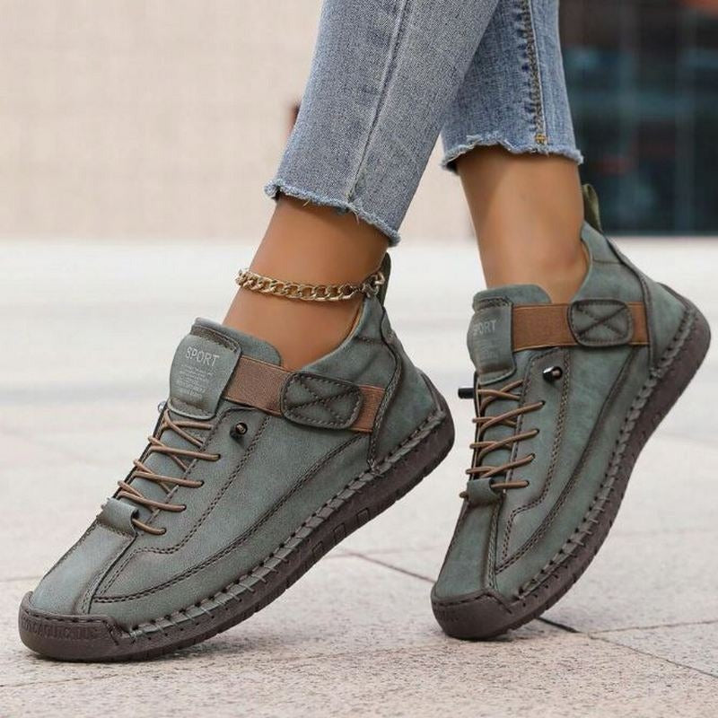 Cómodas Zapatillas para Mujer Con-Cordones Suela-Plataforma Estilo-Casual
