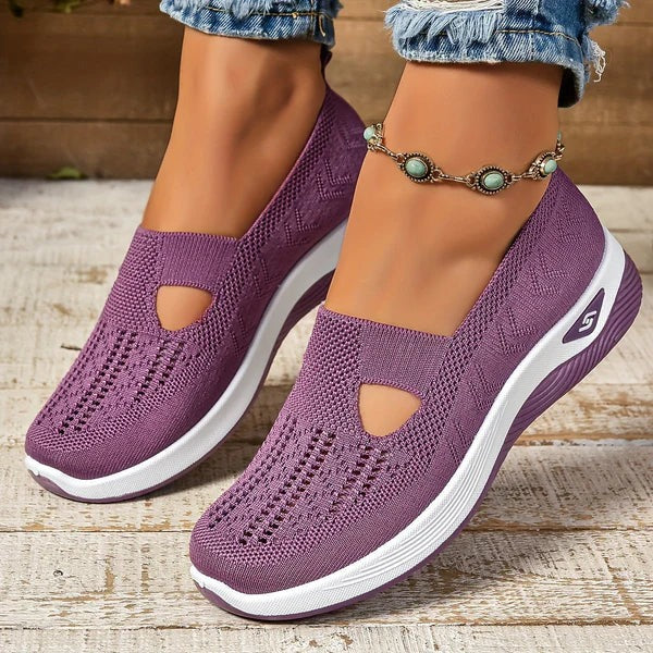 Cómodas Zapatillas para Mujer Sin-Cordones De-Punto Ligeras