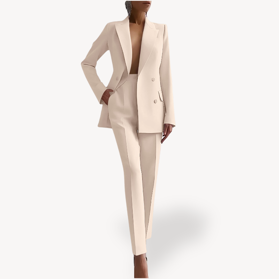Elegante Conjunto de Traje para Mujer Blazer-Largo Corte-Entallado Diseño-Atemporal
