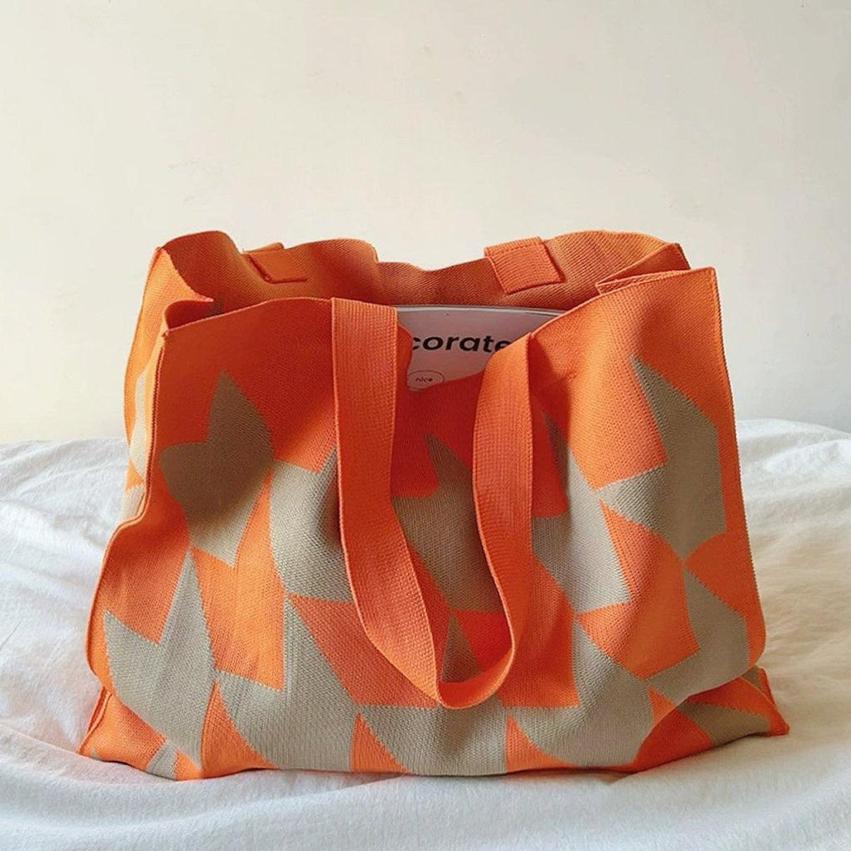 Estiloso Bolso Tote para Mujer de Lona Estampado-Gráfico Diseño-Geométrico