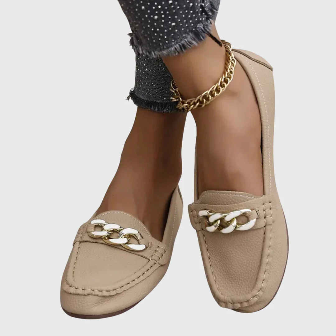Estilosos Mocasines para Mujer Sin-Cordones Detalle-De-Cadena