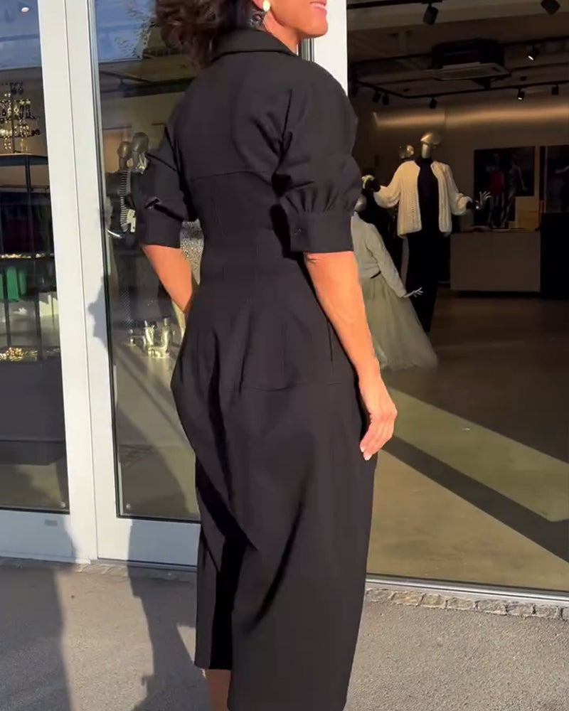 Florisse - Midi-kjole med krave