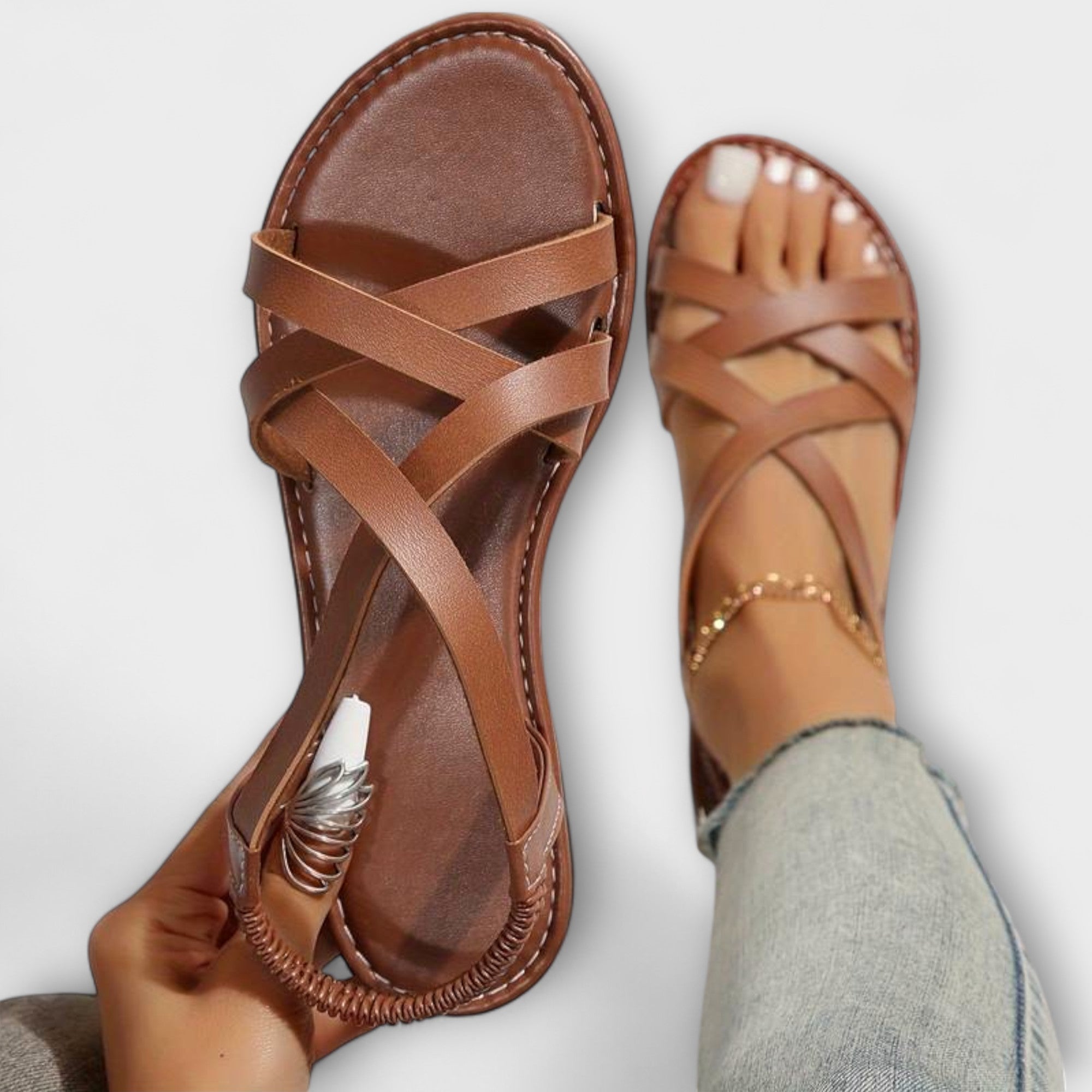 Deborah - Women's sandals with a light cross strap