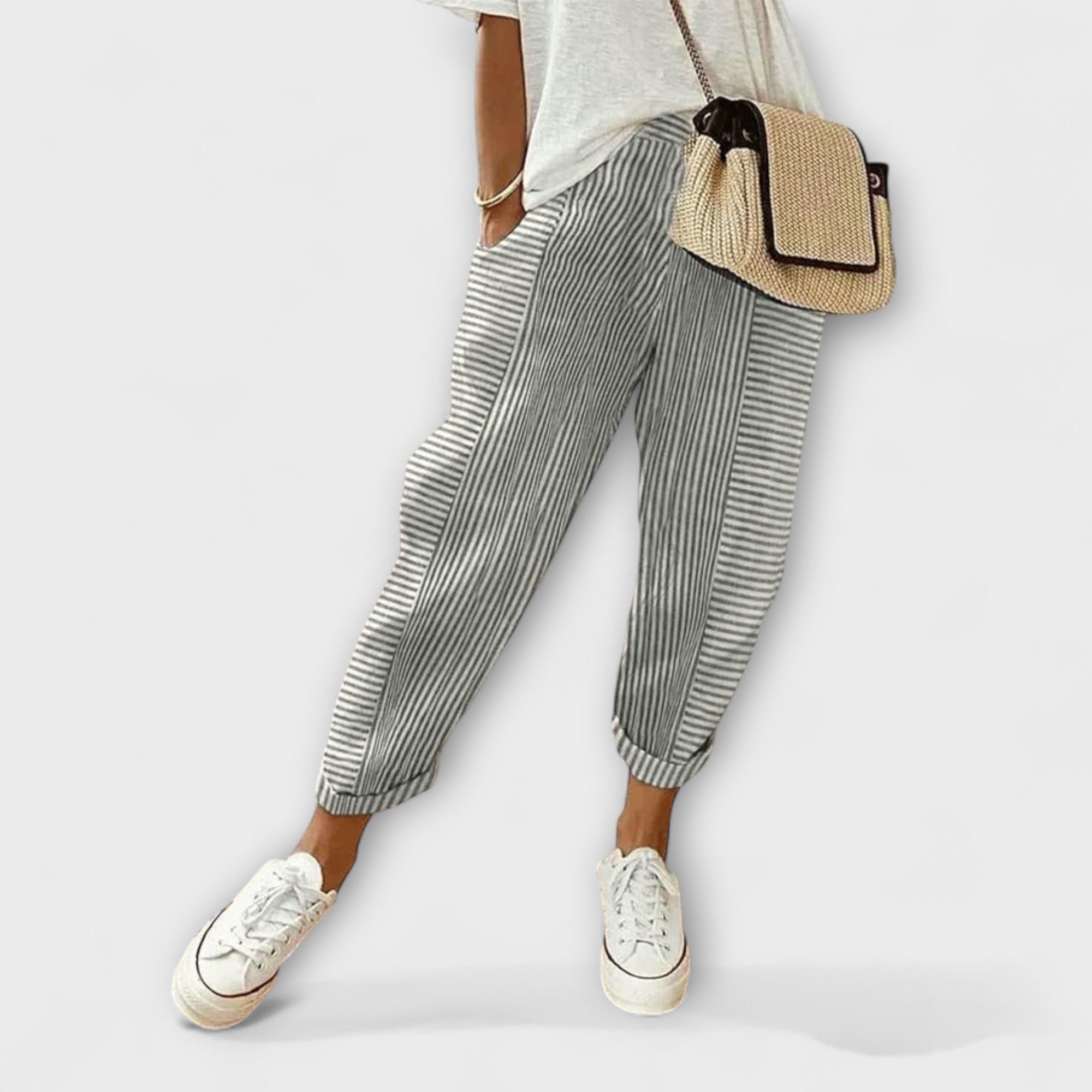 Sanne - Comfortable striped trousers