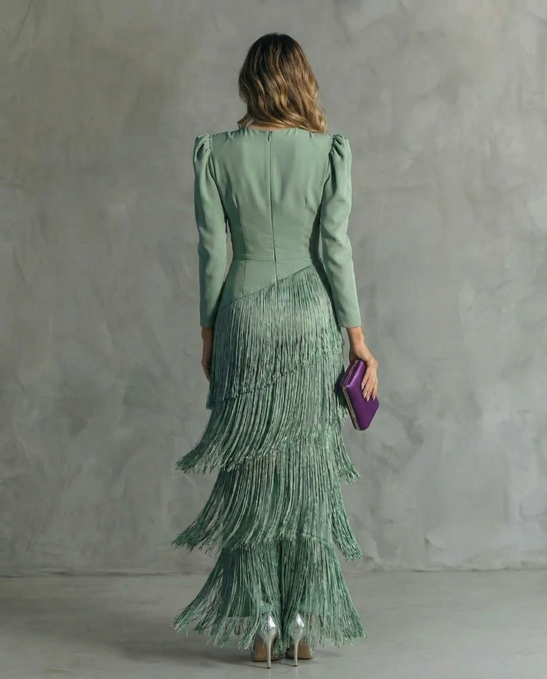 Chiara - Elegant Kjole med Frynseærmer