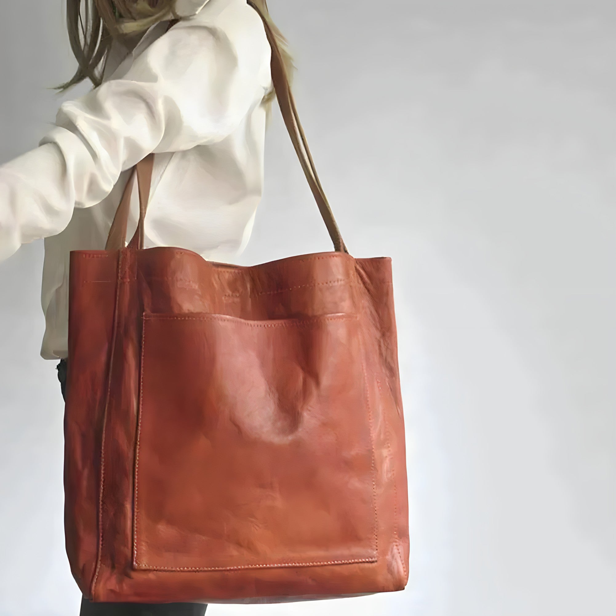 Nerixa - Vegan Leather Oversized Shoulder Tote