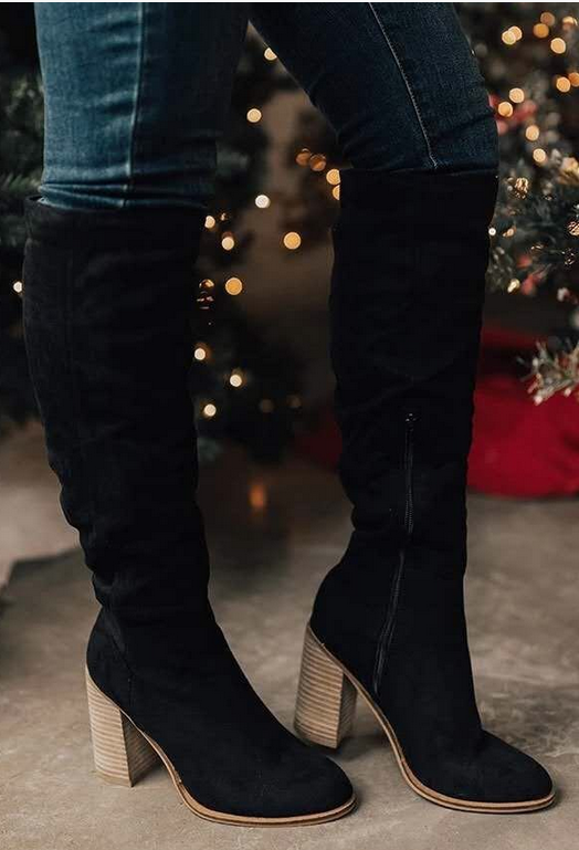 Yara - Suede Knee Boots