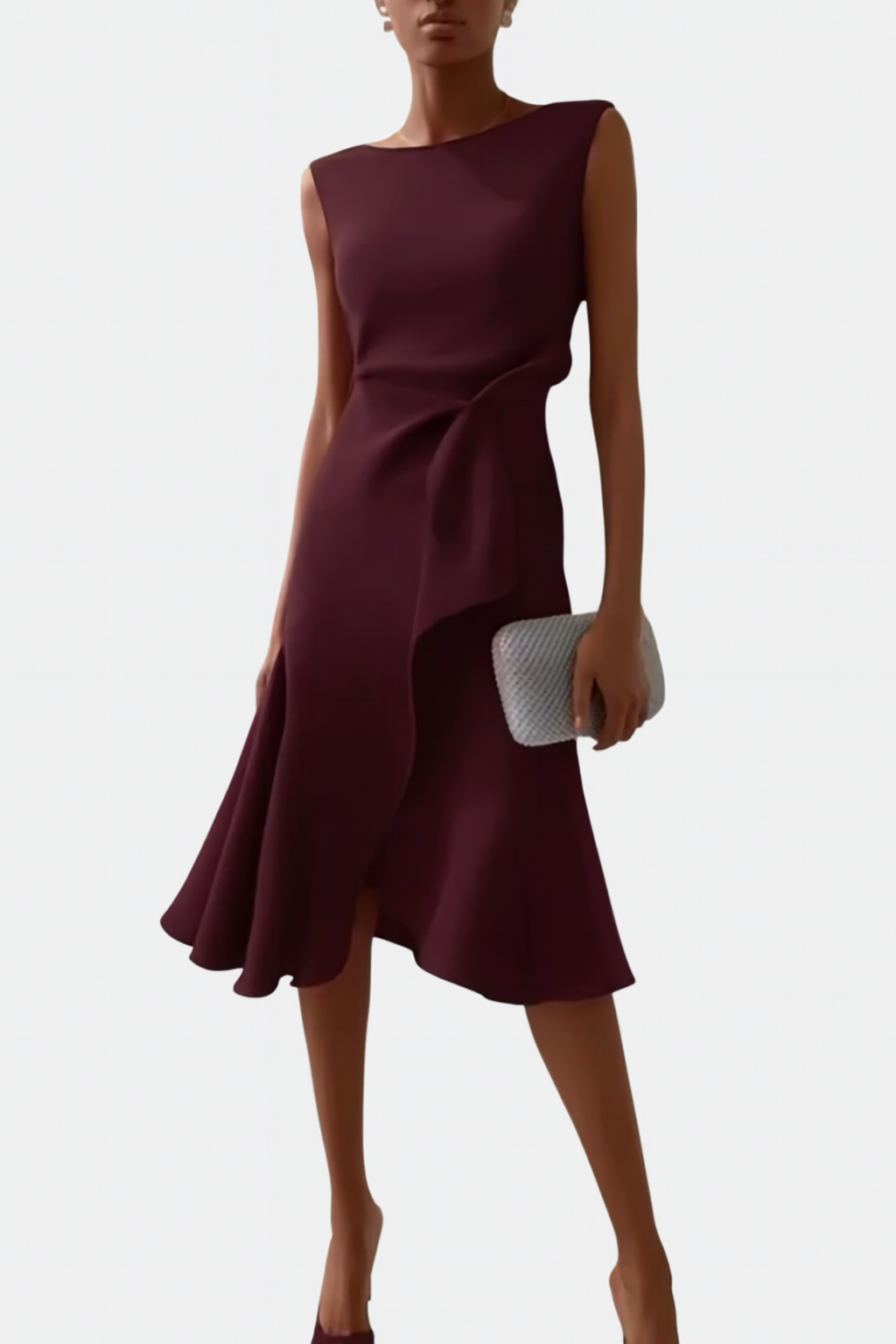 Sheila™ | Draperet asymmetrisk midikjole