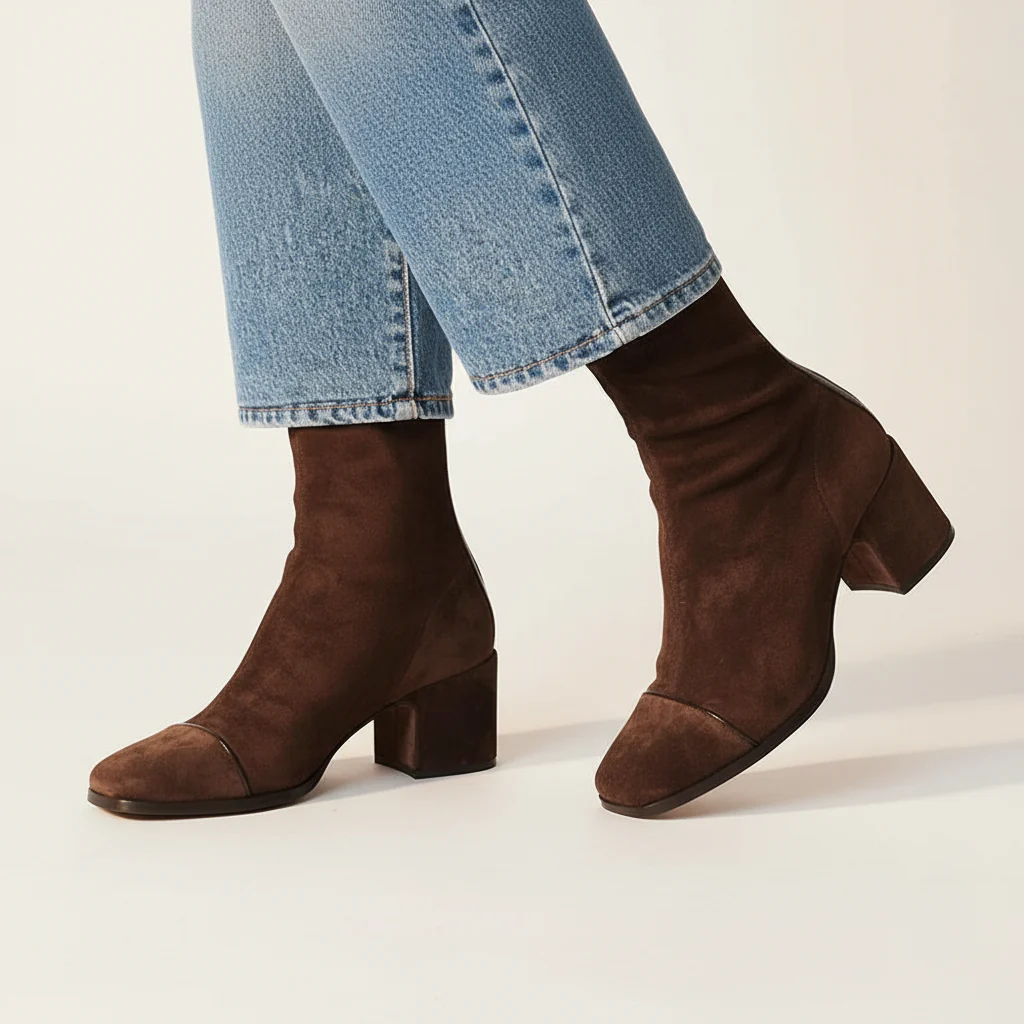 Capri - Suede Square Toe Boots