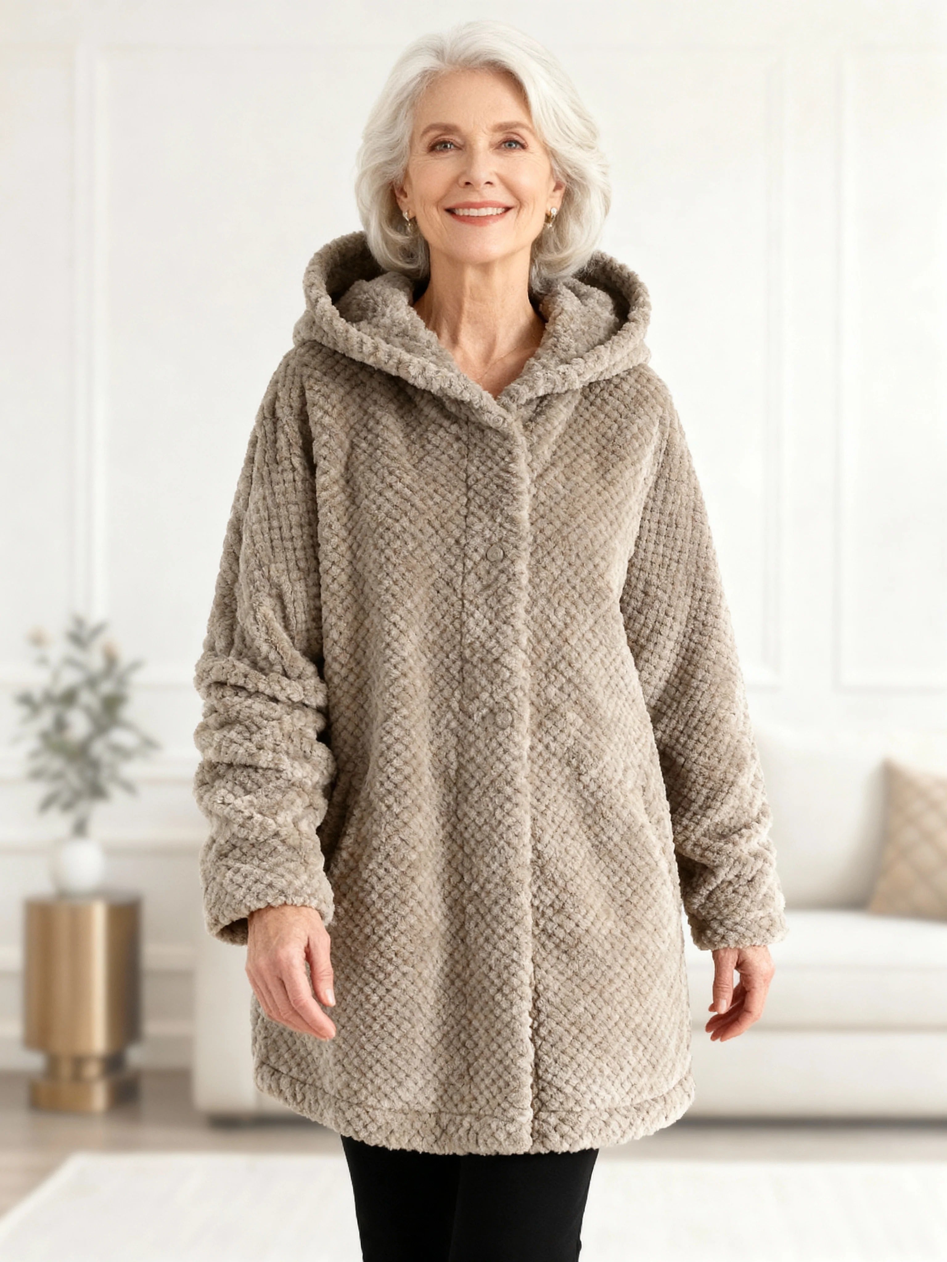 Nixie - Oversized Hooded Fleece Cardigan
