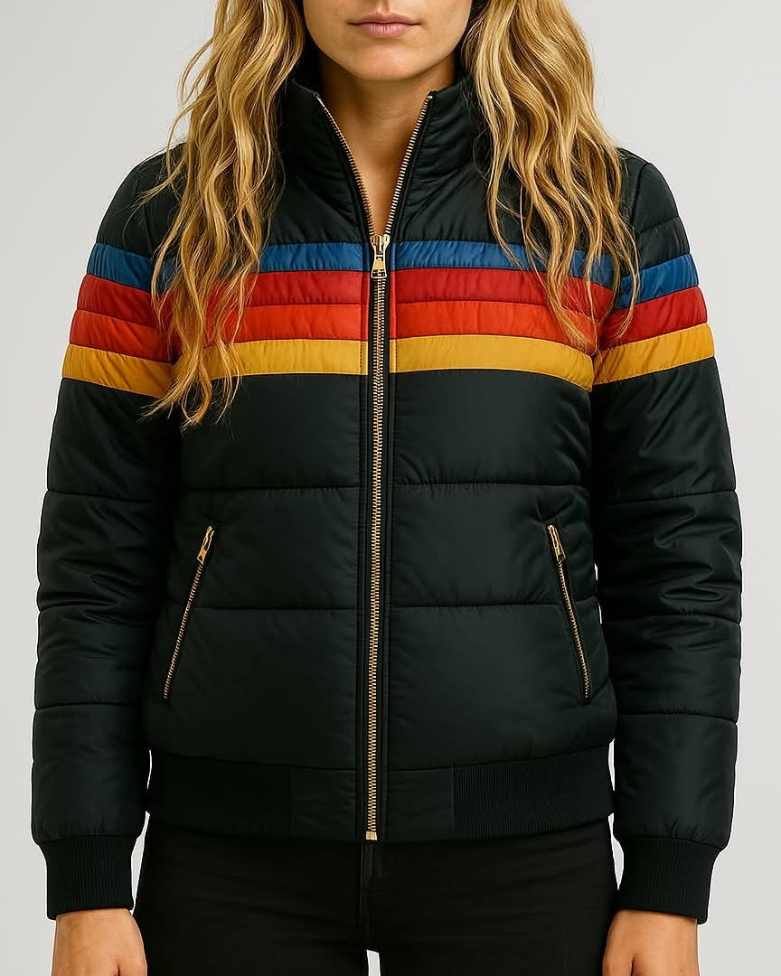Perena - Retro Striped Insulated Puffer