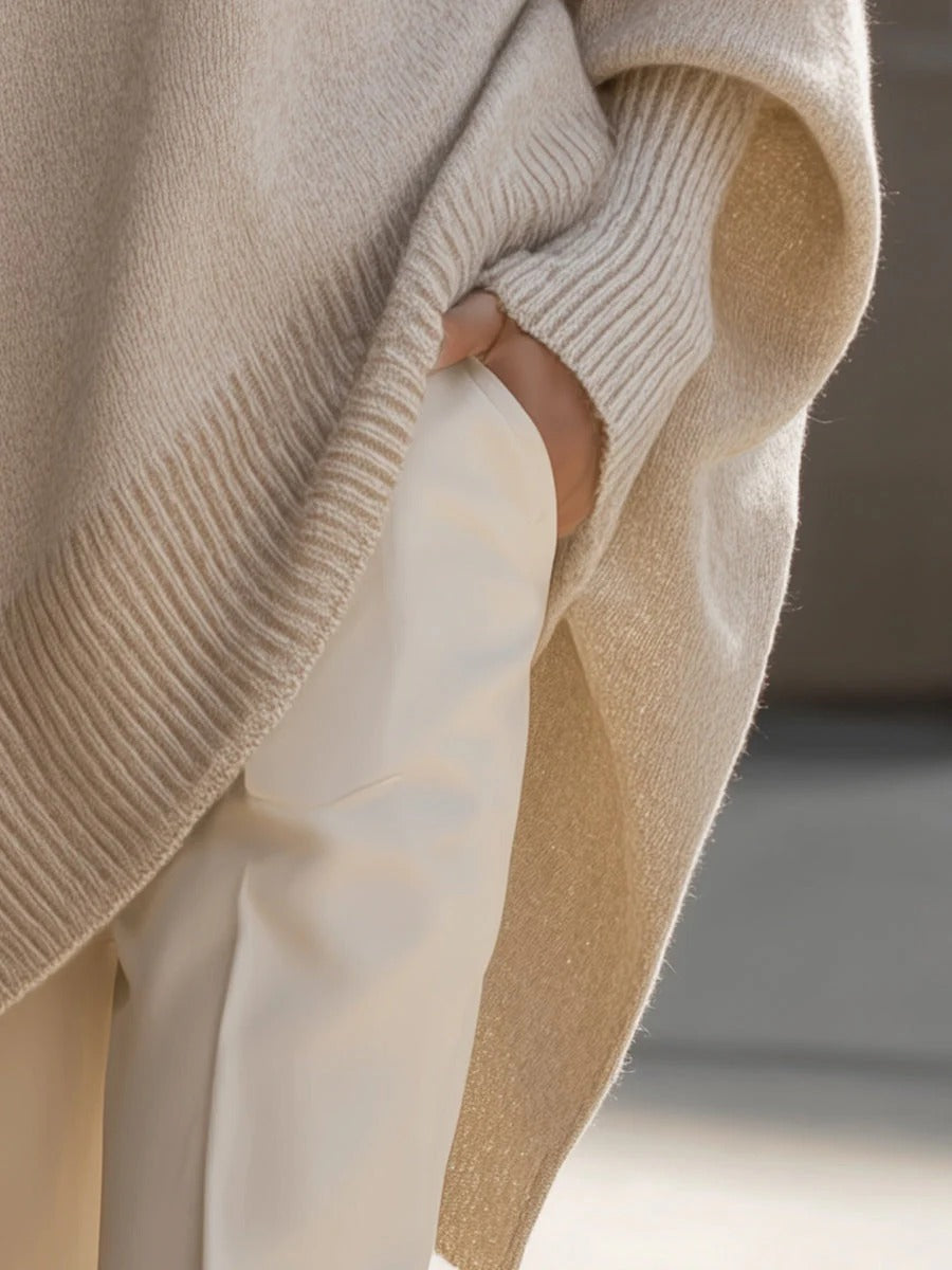 Willa - Oversized Batwing Knit Poncho