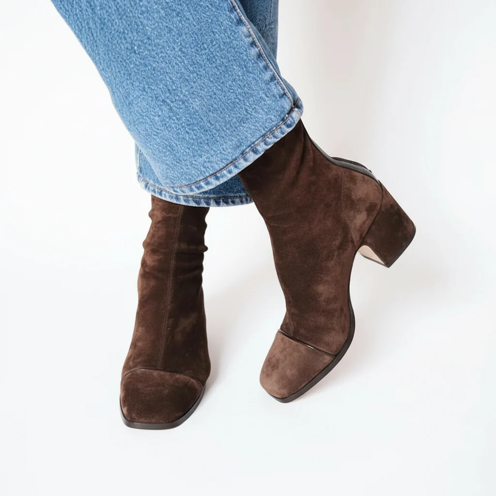Capri - Suede Square Toe Boots