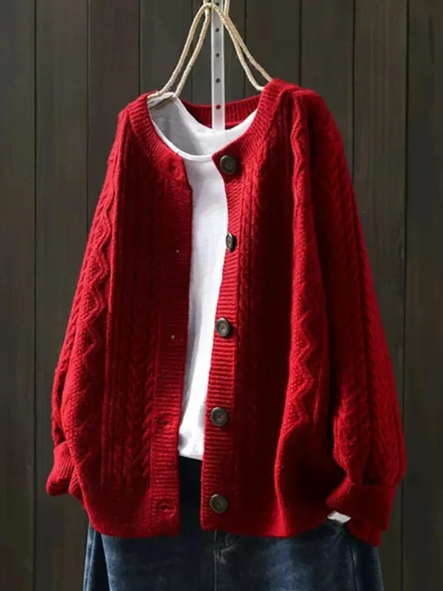Callista - Oversized Kabelstrikket Cardigan