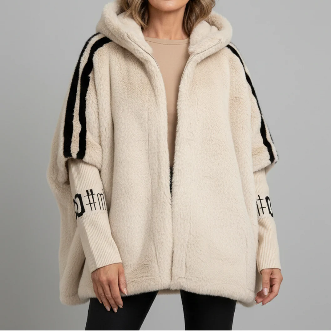Odessa - Chaqueta con capucha de piel sintética llamativa