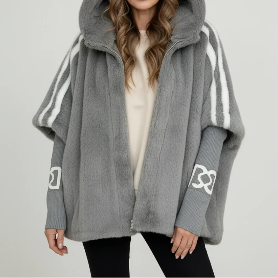Odessa - Chaqueta con capucha de piel sintética llamativa
