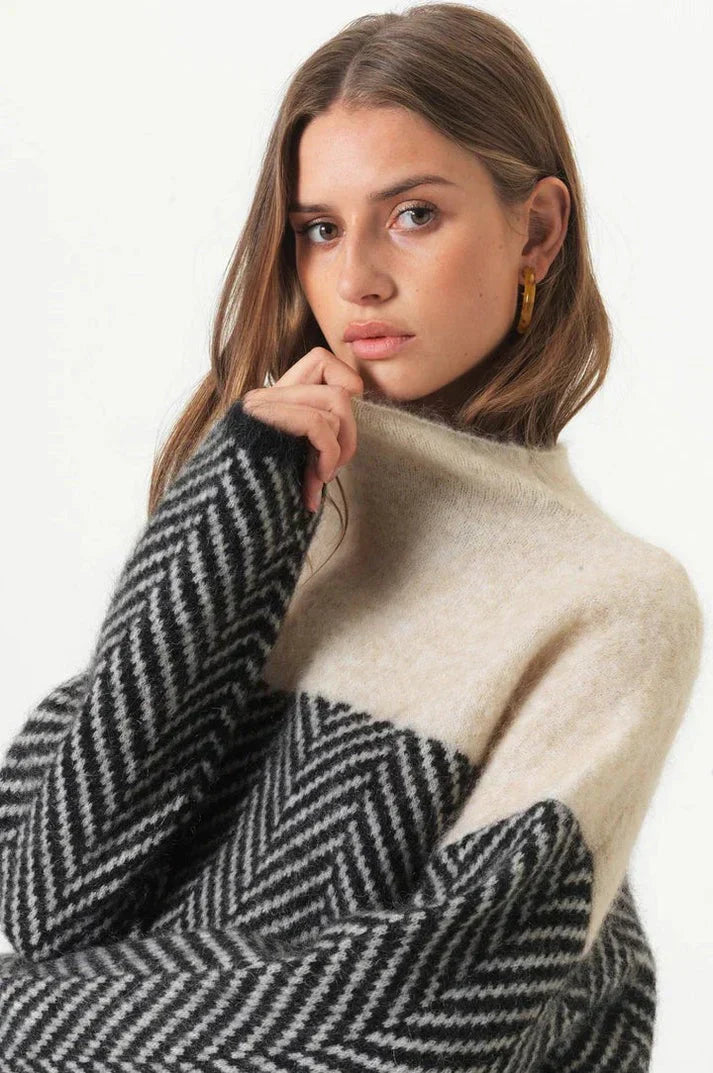 Estella - Herringbone Knit Sweater