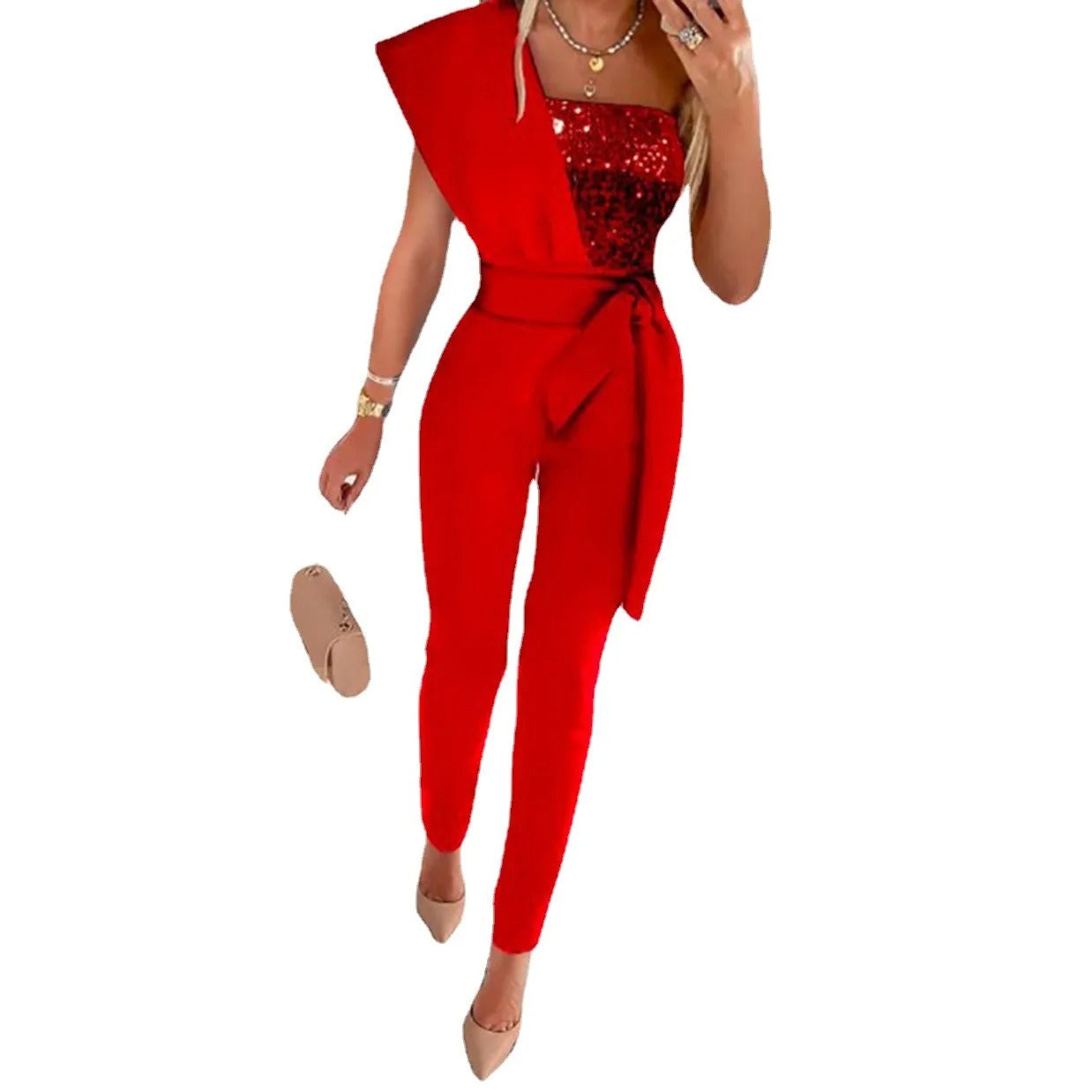 Ismene - One Shoulder Jumpsuit