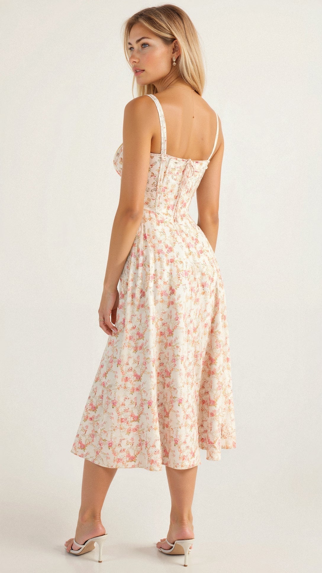 Bonnie | Vestido midi con corsé floral chic