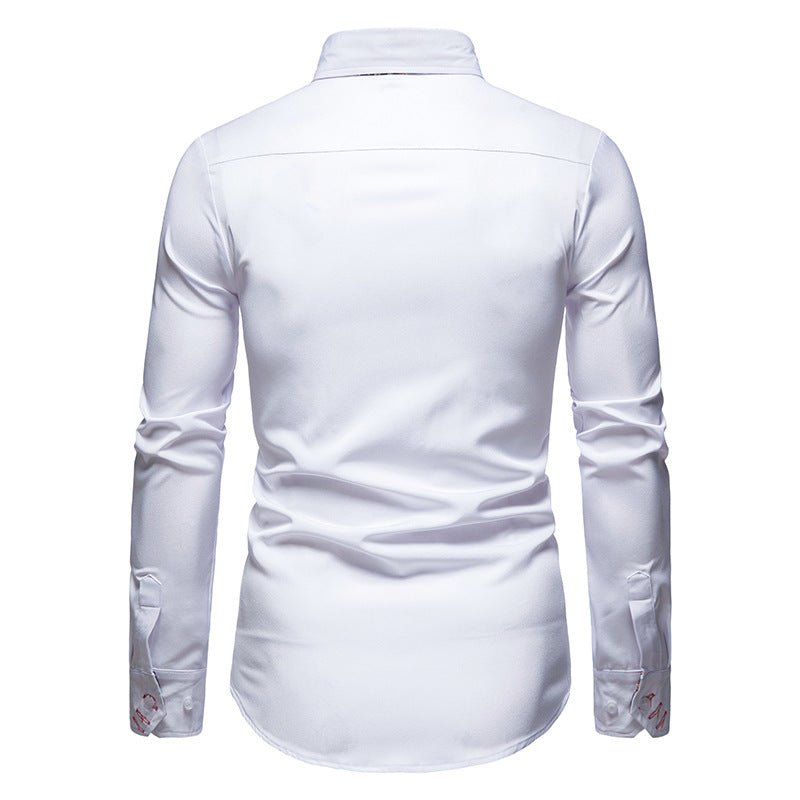 Isaac | Men’s Stylish White Shirt with Floral Cuffs