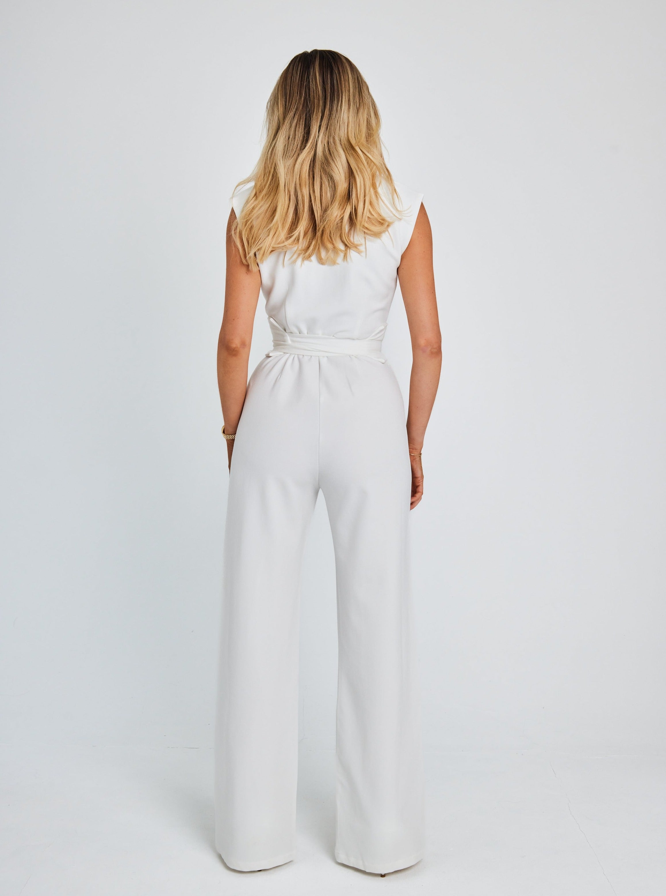 Darlene - Sleeveless Belted Jumpsuit