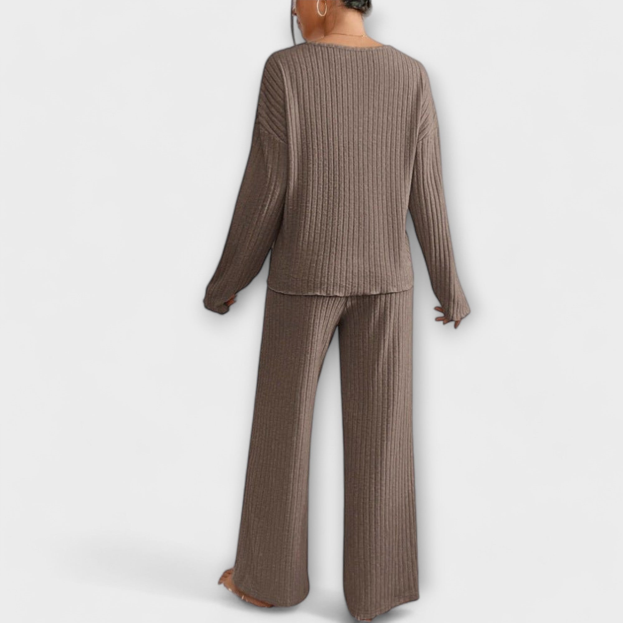 Ribbed knit lounge set