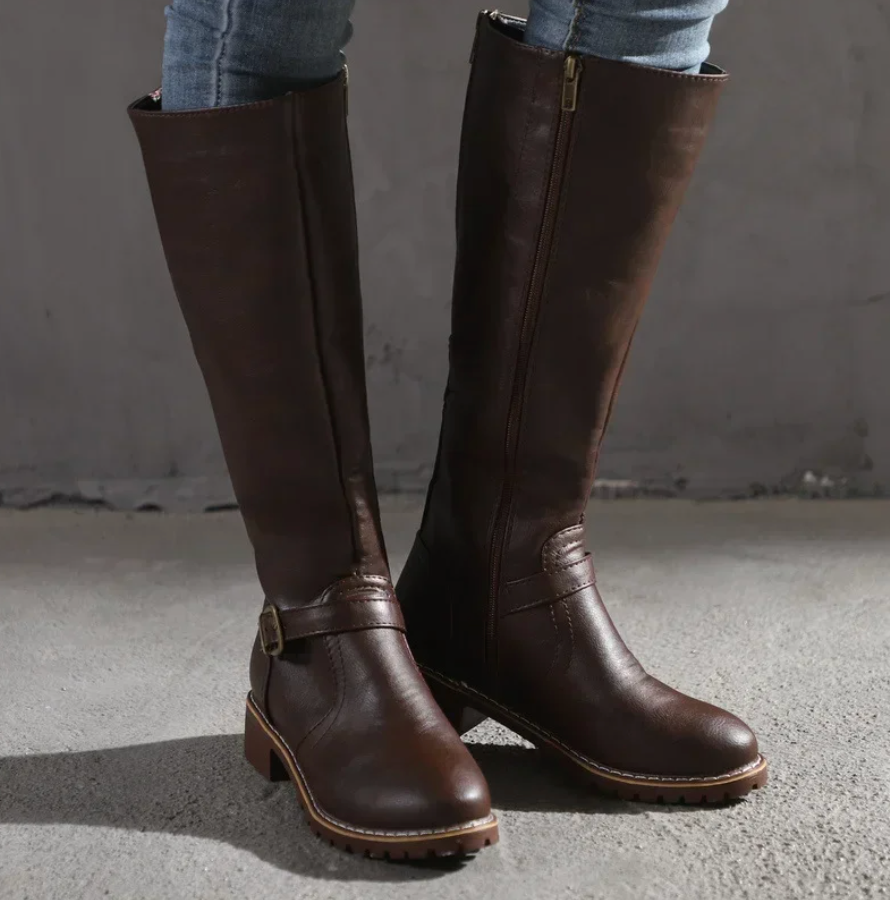 Chloe | Elegantes botas de cuero hasta la rodilla para mujer