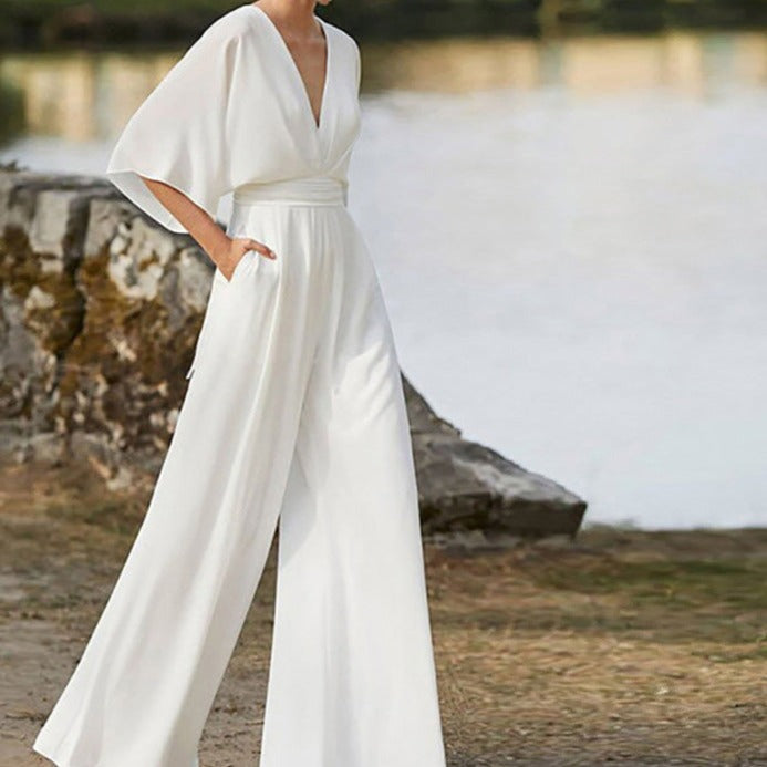 Jovanna - Elegant jumpsuit med V-udskæring