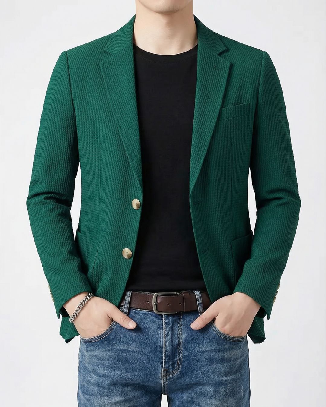 GEORGE | WAFFLE-KNIT TAILORED BLAZER