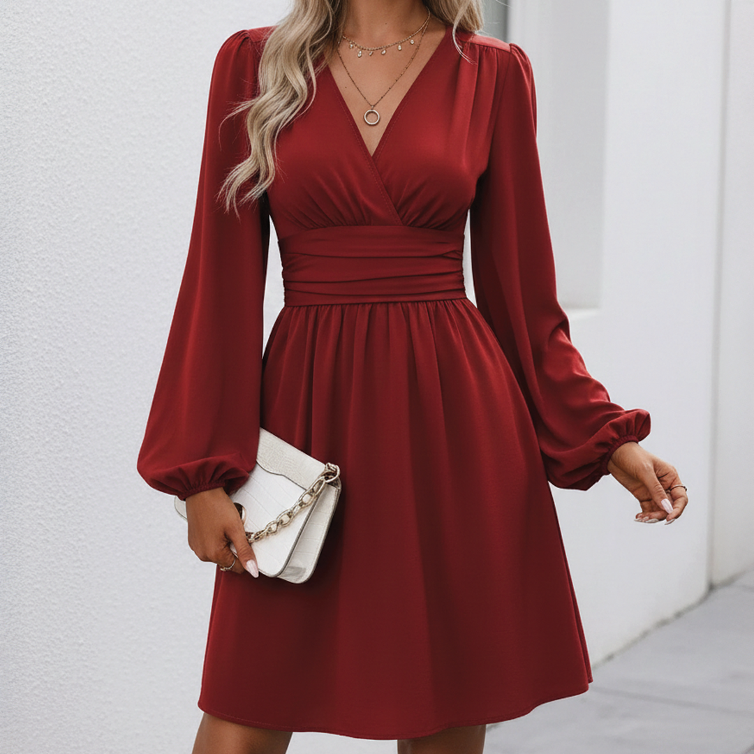 Olyra - Elegant plisseret midikjole