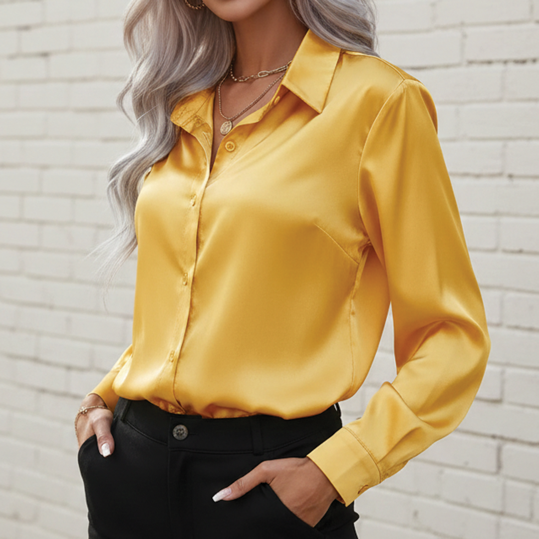 Brienna - Flowy Satin Blouse