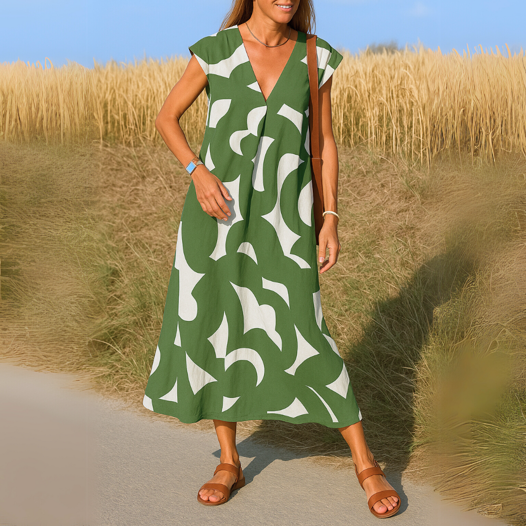 Lelira - V-Neck Midi Dress