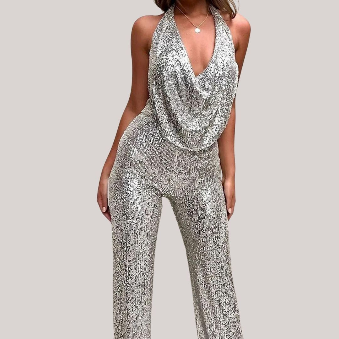 Katerin - Sequin Halter Jumpsuit
